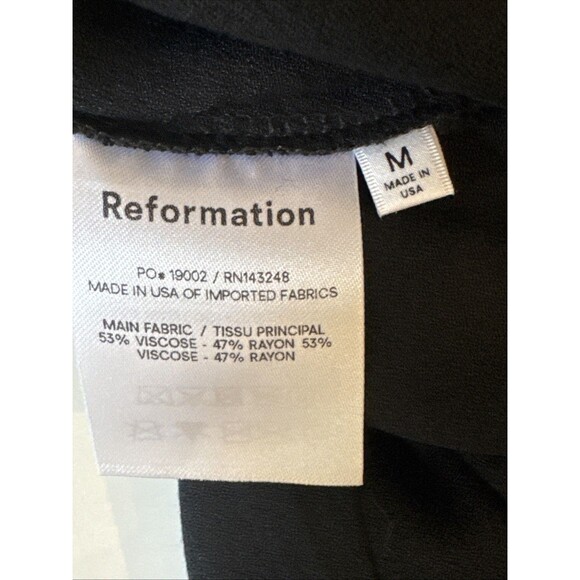 Reformation Marlowe Size Medium Black Mini Dress With Slit $198 - Picture 7 of 11